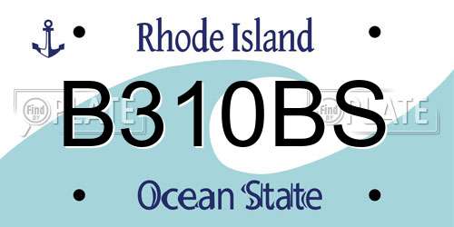 B310BS Rhode Island License Plate