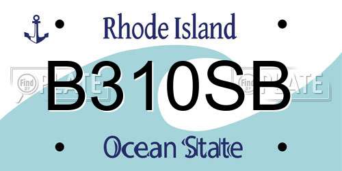 B310SB Rhode Island License Plate