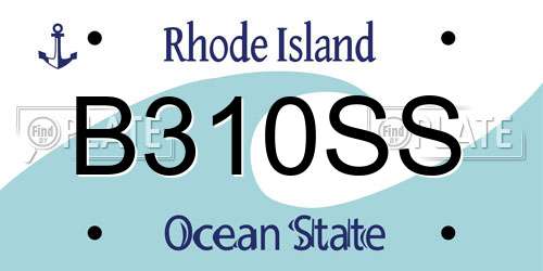 B310SS Rhode Island License Plate
