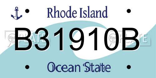 B31910B Rhode Island License Plate