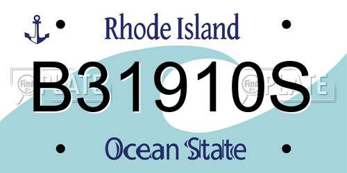 B31910S Rhode Island License Plate