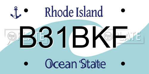 B31BKF Rhode Island License Plate