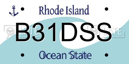 B31DSS Rhode Island License Plate
