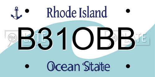 B31OBB Rhode Island License Plate