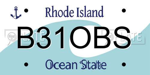 B31OBS Rhode Island License Plate