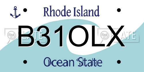 B31OLX Rhode Island License Plate