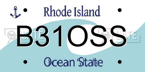B31OSS Rhode Island License Plate