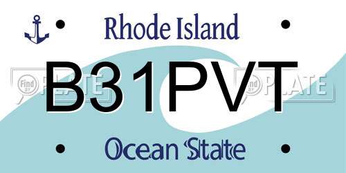 B31PVT Rhode Island License Plate