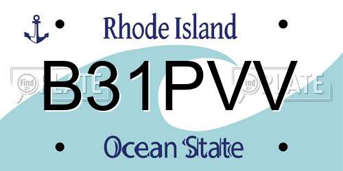 B31PVV Rhode Island License Plate