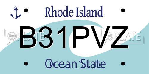B31PVZ Rhode Island License Plate