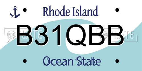 B31QBB Rhode Island License Plate