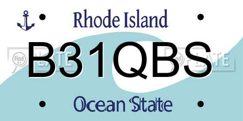 B31QBS Rhode Island License Plate