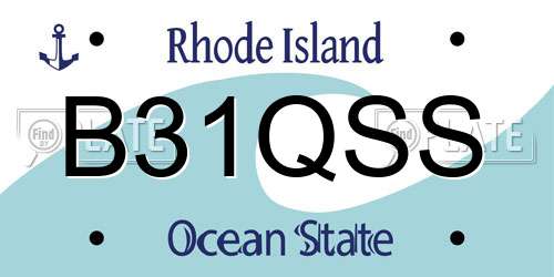 B31QSS Rhode Island License Plate