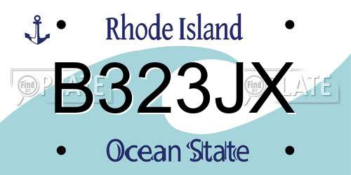 B323JX Rhode Island License Plate