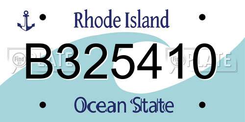 B325410 Rhode Island License Plate