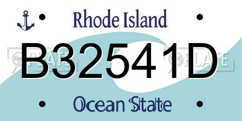 B32541D Rhode Island License Plate