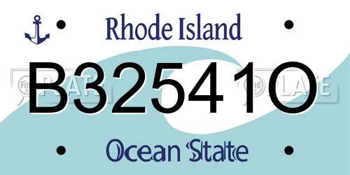 B32541O Rhode Island License Plate