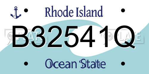 B32541Q Rhode Island License Plate
