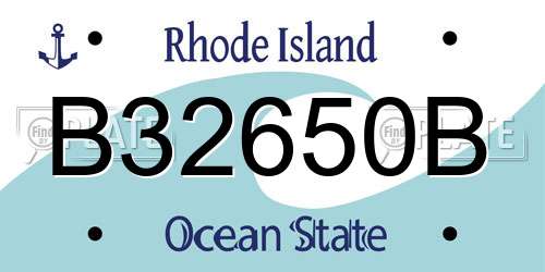 B32650B Rhode Island License Plate