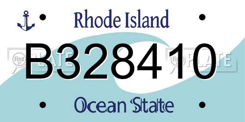 B328410 Rhode Island License Plate