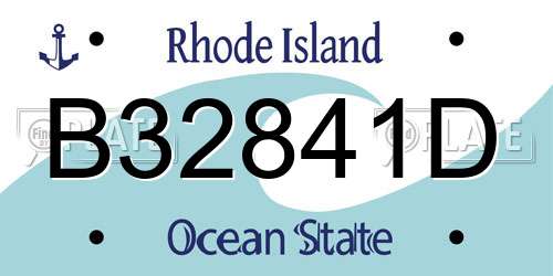 B32841D Rhode Island License Plate