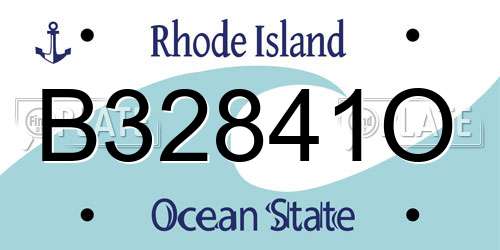 B32841O Rhode Island License Plate