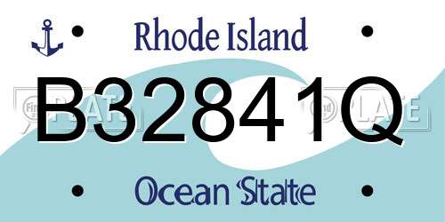 B32841Q Rhode Island License Plate