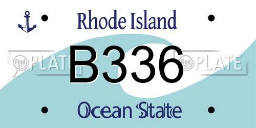 B336 Rhode Island License Plate