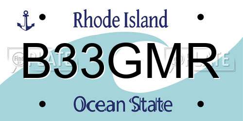 B33GMR Rhode Island License Plate