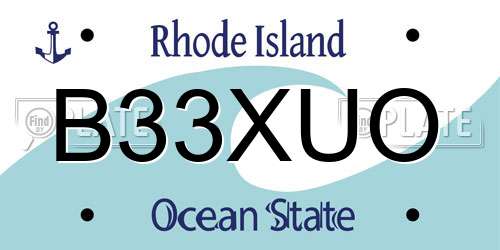 B33XUO Rhode Island License Plate