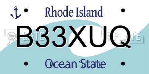 B33XUQ Rhode Island License Plate
