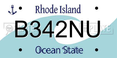 B342NU Rhode Island License Plate