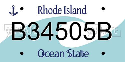 B34505B Rhode Island License Plate