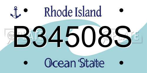 B34508S Rhode Island License Plate