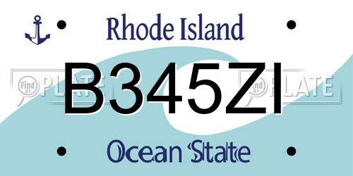 B345ZI Rhode Island License Plate