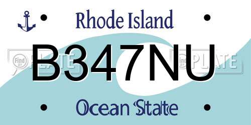 B347NU Rhode Island License Plate