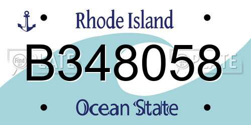 B348058 Rhode Island License Plate
