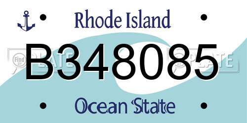 B348085 Rhode Island License Plate