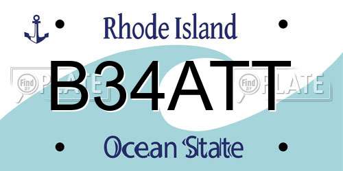 B34ATT Rhode Island License Plate