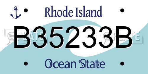 B35233B Rhode Island License Plate