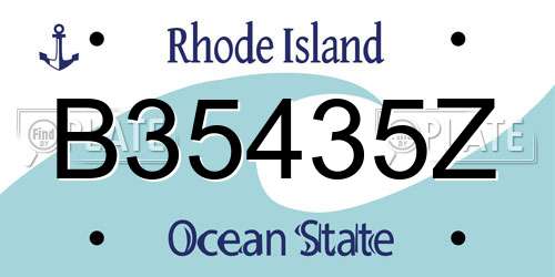 B35435Z Rhode Island License Plate