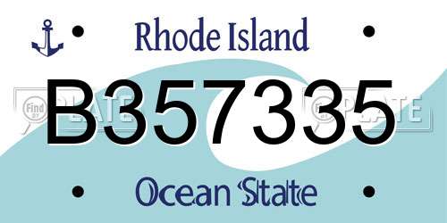 B357335 Rhode Island License Plate