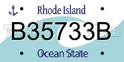 B35733B Rhode Island License Plate