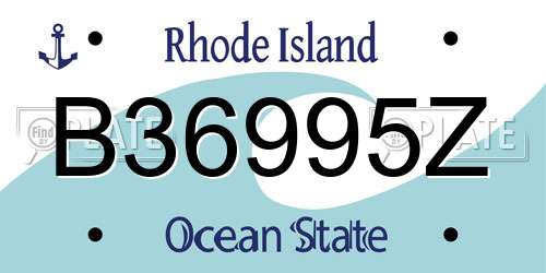 B36995Z Rhode Island License Plate