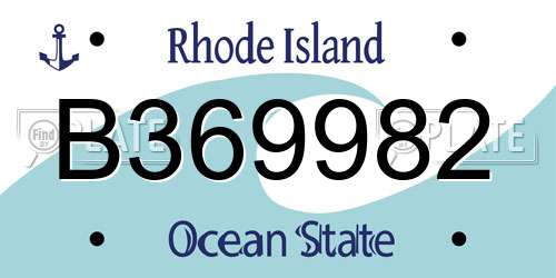 B369982 Rhode Island License Plate