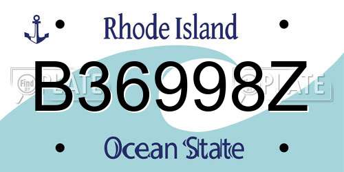 B36998Z Rhode Island License Plate
