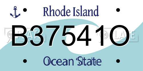 B37541O Rhode Island License Plate