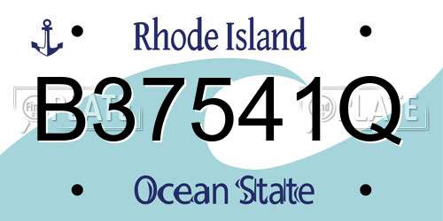 B37541Q Rhode Island License Plate