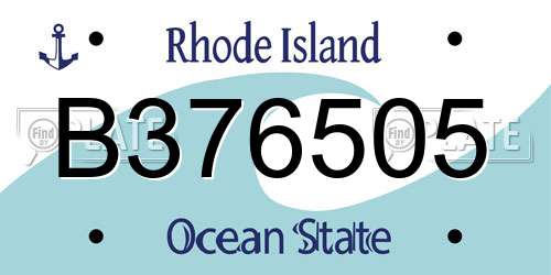 B376505 Rhode Island License Plate