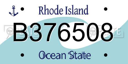 B376508 Rhode Island License Plate